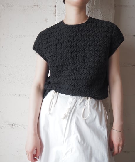 1960's Euro Overdyed Embroidered Cutwork Blouse BK