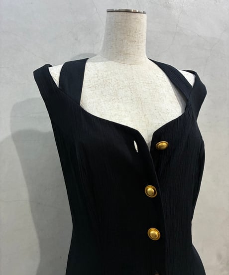 Back Cross Front Button Dress Made in USA BK