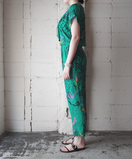 Draped Front Pattern Jumpsuit GN