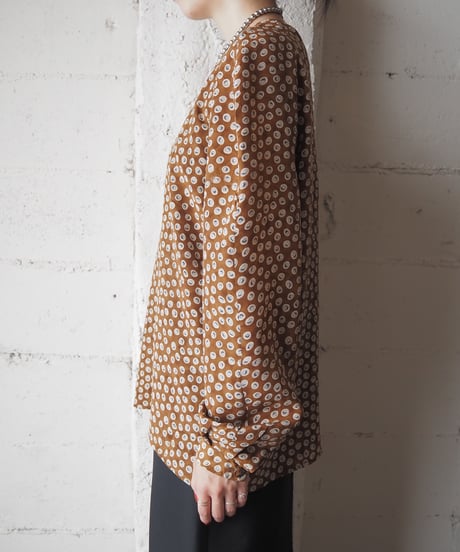 Polka Dot Round Neck Blouse BRWH