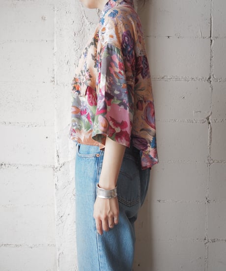 bonjour Crazy Pattern Cropped Shirt PI