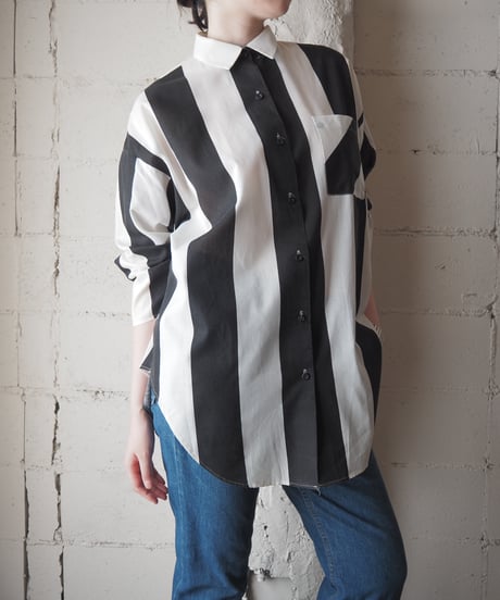 Made in USA Color Block Striped Shirt BKIV