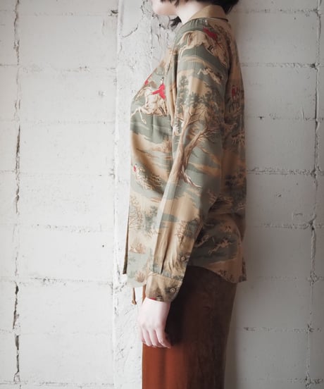 LAUREN RALPH LAUREN Hunting Print Rayon Shirt BE