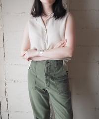 MAX&Co. Open Collar Sleeveless Linen Shirt LBE