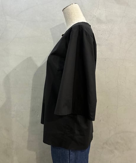 GANNI Cut Out Popin Blouse BK