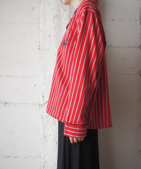 LAUREN RALPH LAUREN Emblem Embroidery Stripe Open Collar Shirt RE