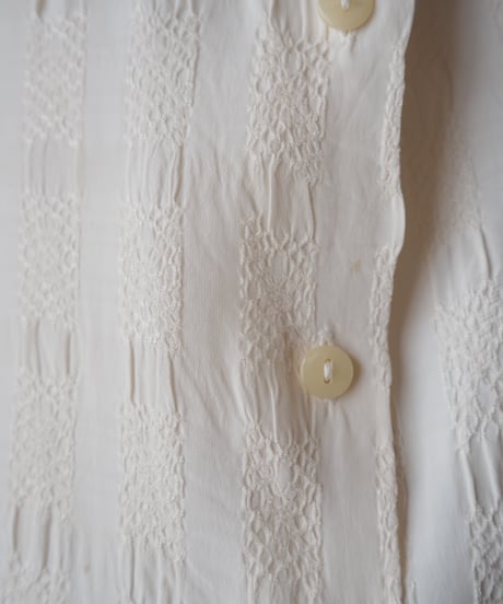 1960-70's Embroidery Open Collar Shirt IV