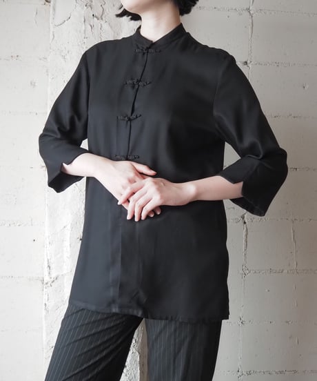 LAUREN RALPH LAUREN Silk China Shirt BK