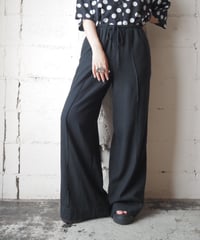 Linen Rayon Blend Wide Easy Pants BK