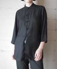 LAUREN RALPH LAUREN Silk China Shirt BK
