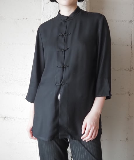 LAUREN RALPH LAUREN Silk China Shirt BK