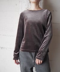 Crew Neck Velour Tops BR