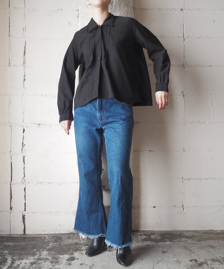 1920-30's Euro Lace Hem Overdyed Blouse BK
