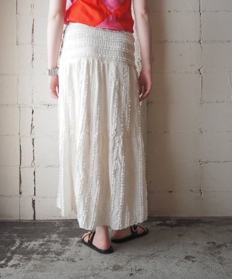 Textured Ruffled Tiered Maxi Skirt IV
