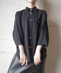 1980's Made in France Rayon Dolman Sleeve Shirt BK