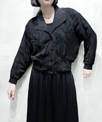 1980's Gather Design Open Collar Jacket BK