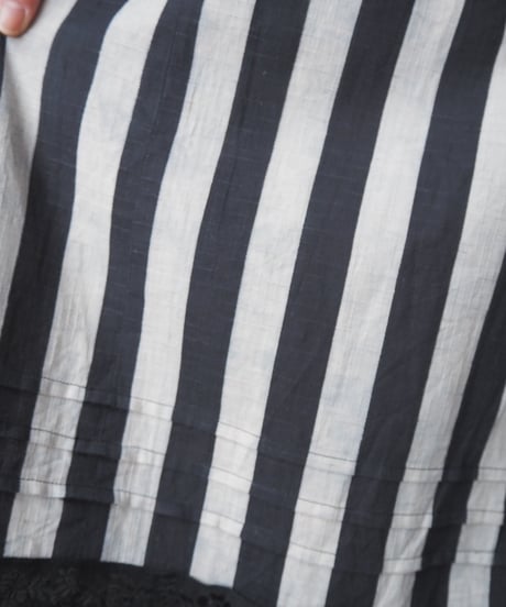 1970-80's Euro Stripe Tyrol Skirt BKWH