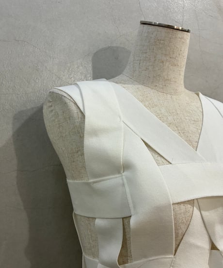 Woven Band Design Top WH