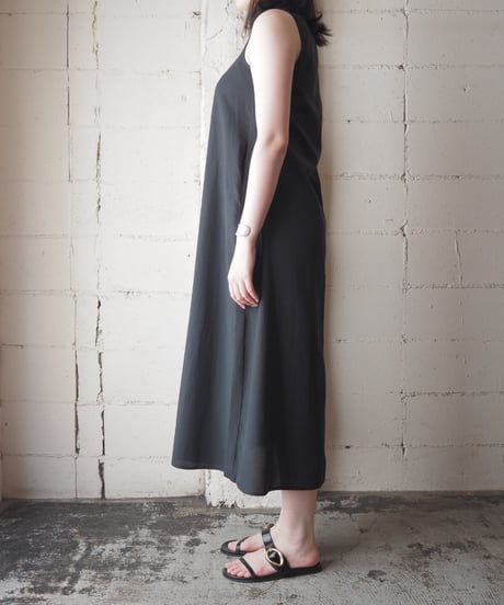 A Line Sleeveless Pocket Dress BK