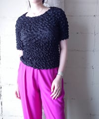 Satin Popcorn Top BK