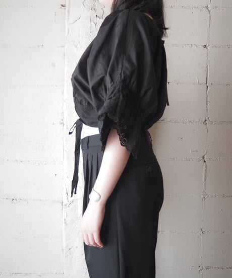 1910-20's Euro Satin Cotton Antique Drawers Blouse BK