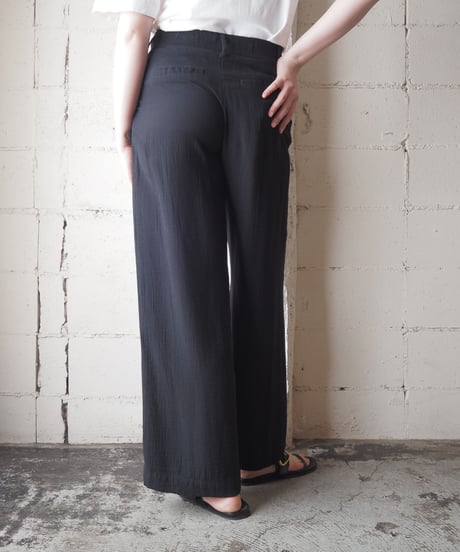 2Tuck Rayon Wide Pants BK