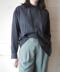 pavo by Lastrada Band Collar Rayon Shirt BK