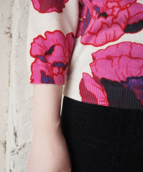 Floral Print Cashmere Sweater PI IV