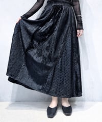 Velour × Lace Patchwork Skirt BK