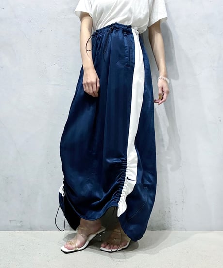 Remake NIKE Drawstring Track Skirt NV WH