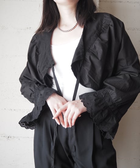 1910-20's Euro Satin Cotton Antique Drawers Blouse BK