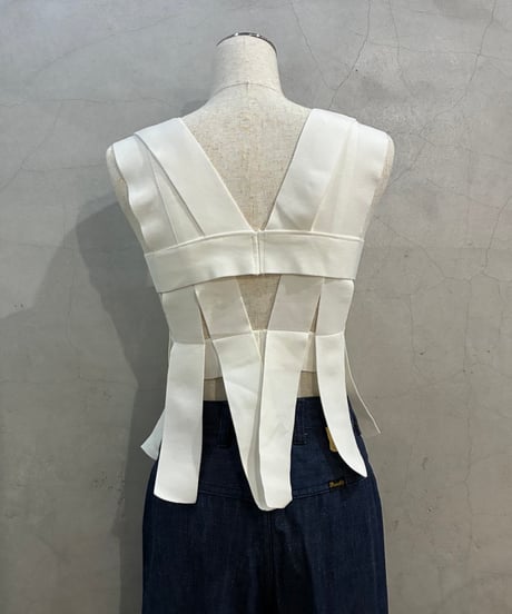 Woven Band Design Top WH