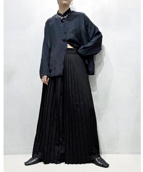 Pleated Wide Pants BK