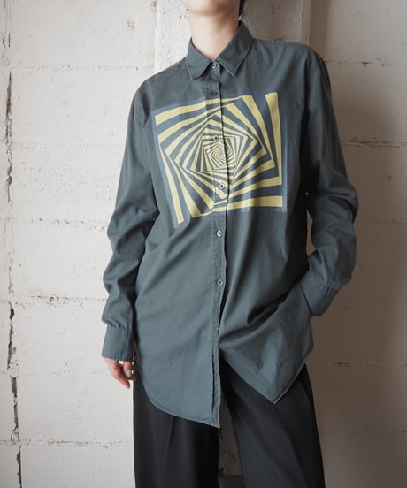 DRIES VAN NOTEN Square Spiral Print Shirt GR YE