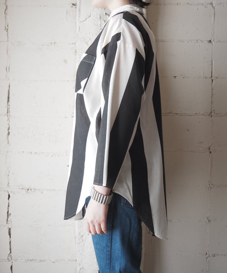 Made in USA Color Block Striped Shirt BKIV