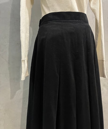 LAURA ASHLEY Made in the UK Corduroy Tuck Skirt BK