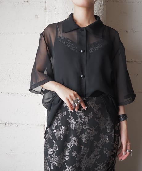 Basic Sheer S/S Shirt BK