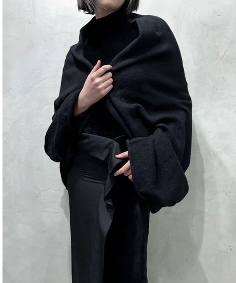 Y's Asymmetric Wool Cardigan BK