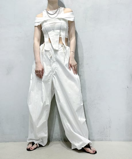 Woven Band Design Top WH