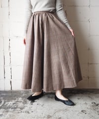 Plaid Flared Long Skirt BR