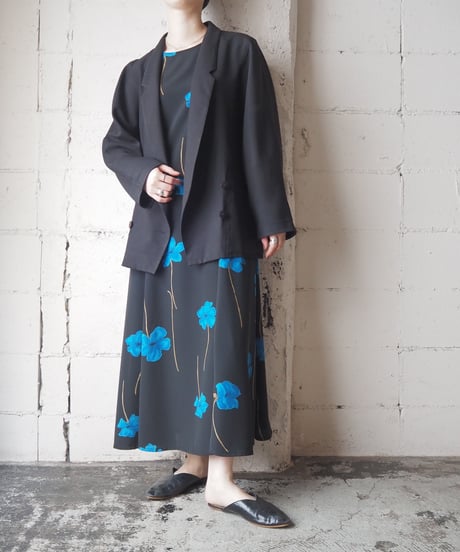 Double Breasted Dolman Sleeve Jacket BK