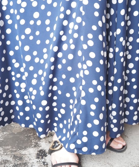 Polka Dot Flare Maxi Skirt NVWH