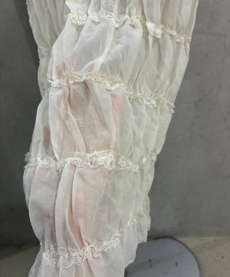 Shirring Sheer Easy Long Skirt IV
