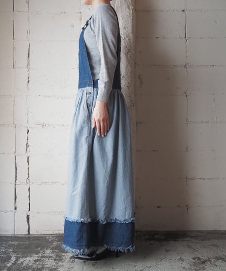1990's MARITHÉ FRANÇOIS GIRBAUD Denim Jumper Skirt BL