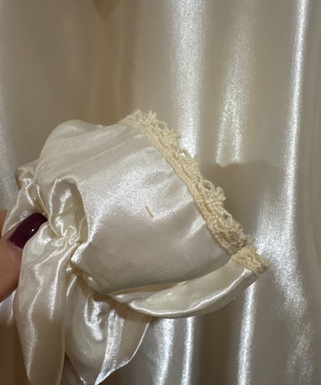 Lise Stevens V-Yoke Pintuck×Lace Satin Dress IV