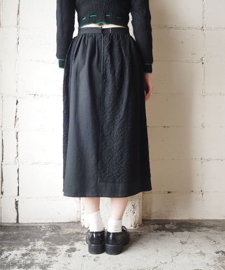 tricot COMME des GARÇONS Lace Switching Midi Skirt BK