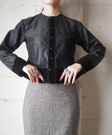 1900-1910's Antique Collarless Jacket BK