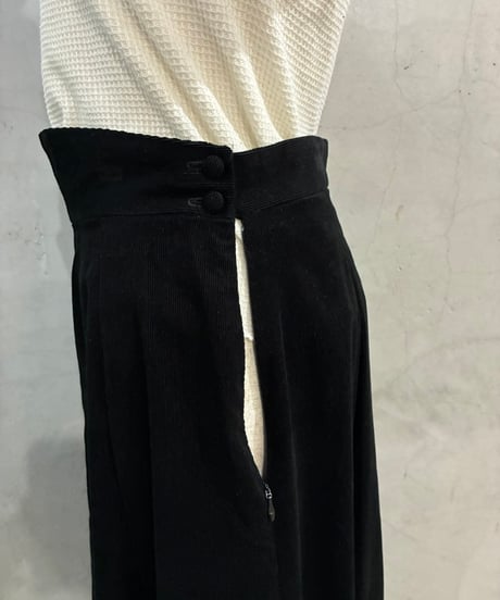 LAURA ASHLEY Made in the UK Corduroy Tuck Skirt BK
