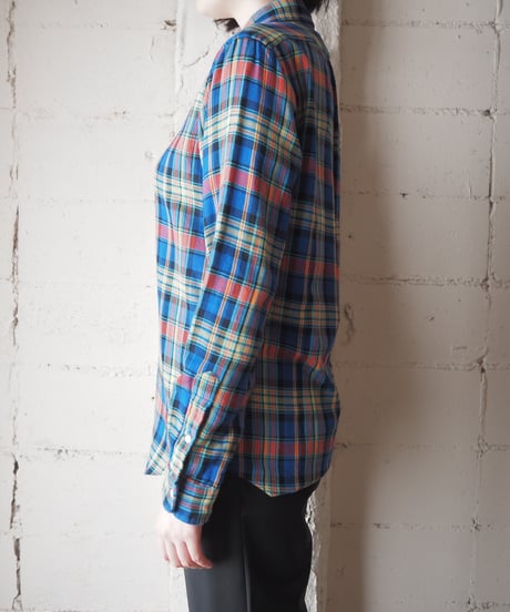 RALPH LAUREN Multi-Color Plaid Shirt BL OR YE