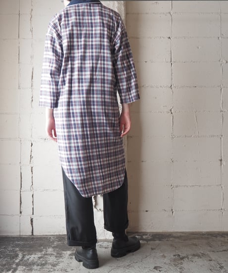 Christian Dior Plaid Pajama Shirt Dress NV RE WH